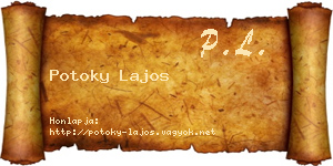 Potoky Lajos névjegykártya